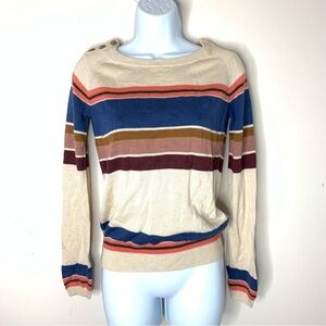 Aritzia Wilfred Free Women’s Sweater Nautical Stripe Sailor Cotton Wool Taupe XS